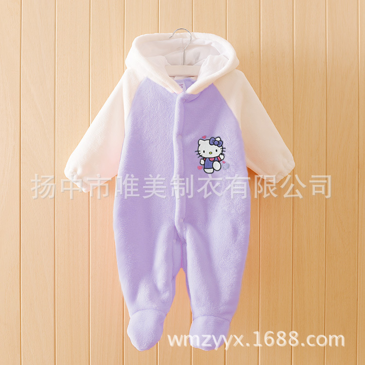 嬰兒長(zhǎng)袖法蘭絨連體衣